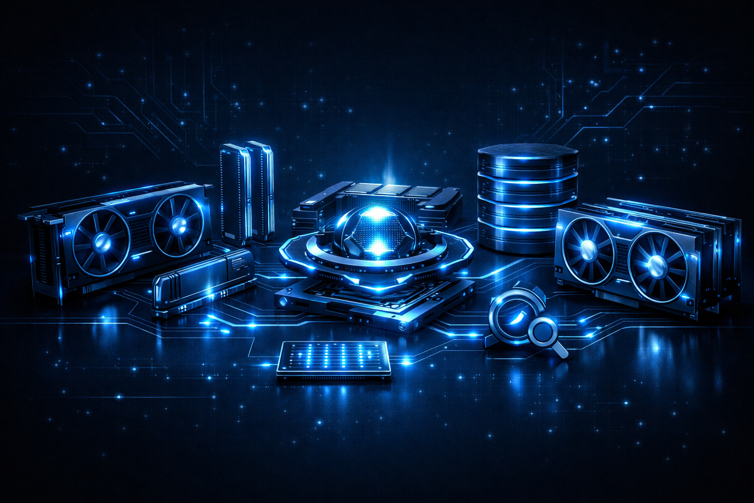 On-premise GPU infrastructure: multiple GPUs, RAM, storage and AI processing unit